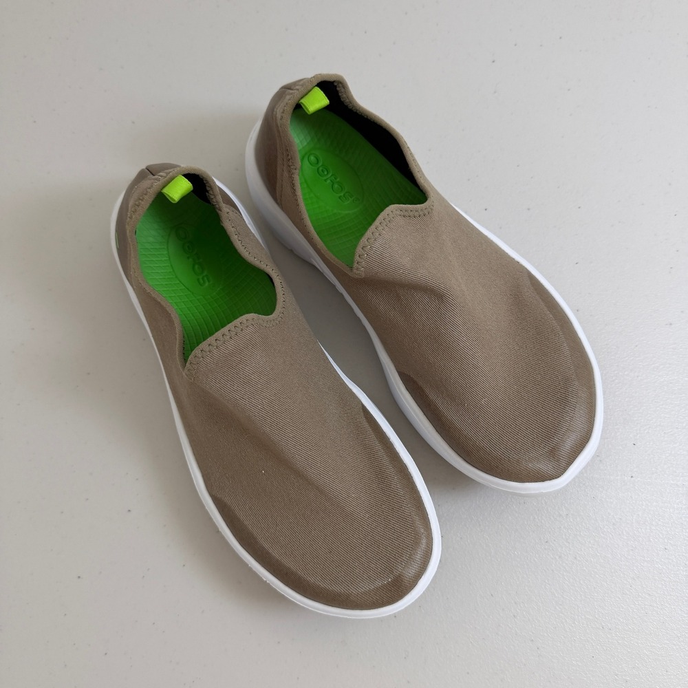 OOFOS‎ OOmg Low Shoe W 8 39 Recovery Slip On Khaki Green Sneakers - Picture 3 of 8